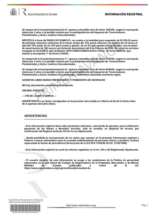 Nota simple Registro Propiedad - 2 